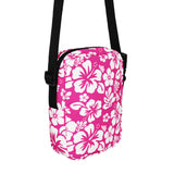 Hot Pink and White Hawaiian Flowers Crossbody Bag