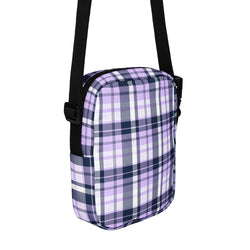 Lavender and Navy Blue Preppy Surfer Plaid Crossbody Bag