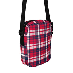 Red, White and Navy Blue Preppy Surfer Plaid Crossbody Bag