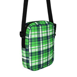 Lime Green and Navy Blue Preppy Surfer Plaid Crossbody Bag