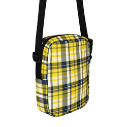 Yellow and Navy Blue Preppy Surfer Plaid Crossbody Bag