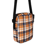 Orange and Navy Blue Preppy Surfer Plaid Crossbody Bag