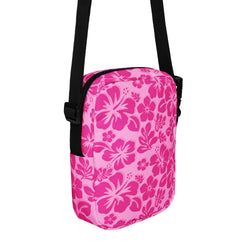 Raspberry Pinks Hawaiian Flowers Crossbody Bag