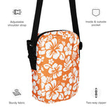 Orange and White Hawaiian Flowers Crossbody Bag