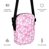 Pink and White Hawaiian Flowers Crossbody Bag