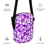 Purple and White Hawaiian Flowers Crossbody Bag