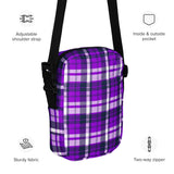 Purple and Navy Blue Preppy Surfer Plaid Crossbody Bag