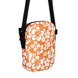 Orange and White Hawaiian Flowers Crossbody Bag