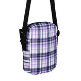 Lavender and Navy Blue Preppy Surfer Plaid Crossbody Bag