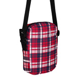 Red, White and Navy Blue Preppy Surfer Plaid Crossbody Bag