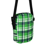 Lime Green and Navy Blue Preppy Surfer Plaid Crossbody Bag