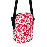 Red and White Hawaiian Flowers Crossbody Bag