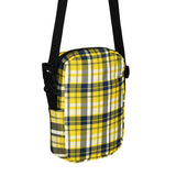 Yellow and Navy Blue Preppy Surfer Plaid Crossbody Bag