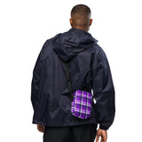 Purple and Navy Blue Preppy Surfer Plaid Crossbody Bag