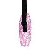 Pink and White Hawaiian Flowers Crossbody Bag