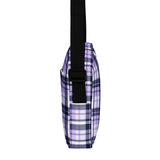 Lavender and Navy Blue Preppy Surfer Plaid Crossbody Bag