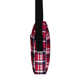 Red, White and Navy Blue Preppy Surfer Plaid Crossbody Bag