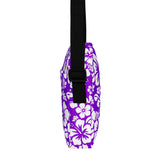 Purple and White Hawaiian Flowers Crossbody Bag