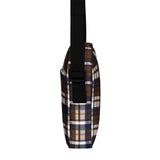 Brown and Navy Blue Preppy Surfer Plaid Crossbody Bag