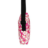 Hot Pink, Orange and White Hawaiian Flowers Crossbody Bag