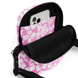 Pink and White Hawaiian Flowers Crossbody Bag