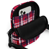 Red, White and Navy Blue Preppy Surfer Plaid Crossbody Bag