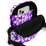 Purple and White Hawaiian Flowers Crossbody Bag