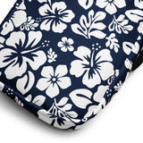 Navy Blue and White Hawaiian Flowers Crossbody Bag