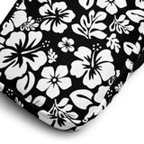 Black and White Hawaiian Flowers Crossbody Bag