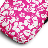 Hot Pink and White Hawaiian Flowers Crossbody Bag