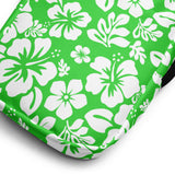 Lime Green and White Hawaiian Flowers Crossbody Bag