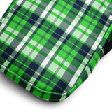 Lime Green and Navy Blue Preppy Surfer Plaid Crossbody Bag