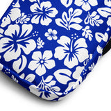 Royal Blue and White Hawaiian Flowers Crossbody Bag