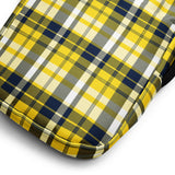 Yellow and Navy Blue Preppy Surfer Plaid Crossbody Bag