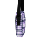 Lavender and Navy Blue Preppy Surfer Plaid Crossbody Bag