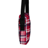 Red, White and Navy Blue Preppy Surfer Plaid Crossbody Bag