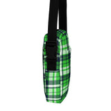 Lime Green and Navy Blue Preppy Surfer Plaid Crossbody Bag