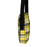 Yellow and Navy Blue Preppy Surfer Plaid Crossbody Bag