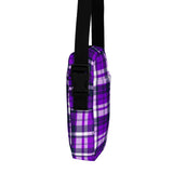 Purple and Navy Blue Preppy Surfer Plaid Crossbody Bag