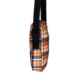 Orange and Navy Blue Preppy Surfer Plaid Crossbody Bag