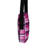 Hot Pink and Navy Blue Preppy Surfer Plaid Crossbody Bag