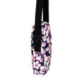 Navy Blue, Hot Pink and White Hawaiian Flowers Crossbody Bag