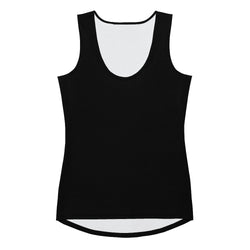 Women's Solid Black Athletic Swim Tank Top