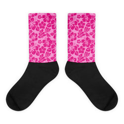 Raspberry Pinks Hawaiian Flowers Socks