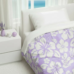 Lavender and White Hawaiian Flowers Comforter
