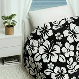 black and white hawaiian flowers comforter