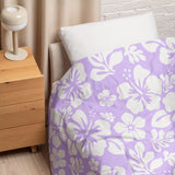 White on Lavender Hawaiian Flowers Comforter – Extremely Stoked® Essentials Collection