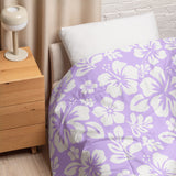 White on Lavender Hawaiian Flowers Comforter – Extremely Stoked® Essentials Collection