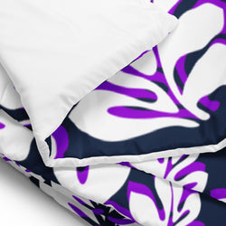 Navy Blue, White and Purple Hawaiian Flowers Comforter – Extremely Stoked® Essentials Collection