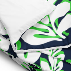 Navy Blue, White and Green Hawaiian Flowers Comforter – Extremely Stoked® Essentials Collection